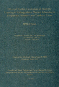 Image of Effects of Hidden Curriculum on Students' Leaning in Undergraduate Medical Education in Bangladesh -Students' and Teachers' Views