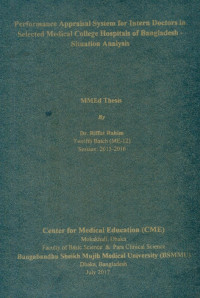 Image of Performance Appraisal System for Intern Doctors in Selected Medical College Hospitals of Bangladesh - Situation Analysis
