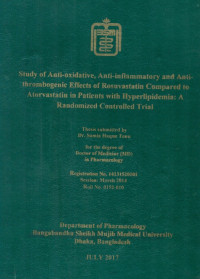 Image of Study of Anti-oxidative, Anti-inflammatory and Anti-thrombogenic Effects of Rosuvastatin Compared to Atorvastatin in Patients with Hyperlipidemia: A Randomized Controlled Trial