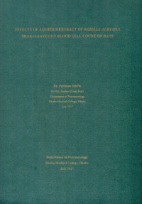 Image of EFFECTS OF AQUEOUS EXTRACT OF BASELLA ALBA (PUISHAK) LEAVES ON BLOOD CELL COUNT OF RATS