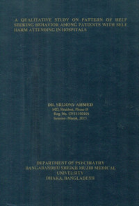 Image of A QUALITATIVE STUDY ON PATTERN OF HELP SEEKING BEHAVIOR AMONG PATIENTS WITH SELF HARM ATTENDING IN HOSPITALS