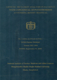 Image of GENETIC MUTATION ANALYSIS IN PATIENTS WITH CONGENITAL HYPOTHYROIDISM ATTENDING BSMMU HOSPITAL