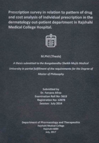 Image of Prescription survey in relation to pattern of drug and cost analysis of individual prescription in the dermatology out-patient department in Rajshahi Medical College Hospital