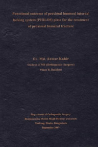 Image of Functional outcome of proximal humeral internal locking system (PHILOS) plate for the treatment of proximal humeral fracture