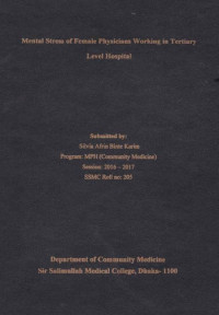 Image of Mental Stress of Female Physicians Working in Tertiary Level Hospitals