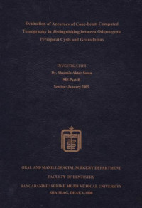 Image of Evaluation of Accuracy of Cone-beam Computed Tomography in distinguishing between Odontogenic Periapical Cysts and Granulomas