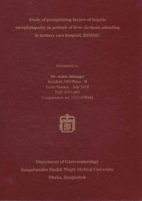 Image of Study of precipitating factors of hepatic encephalopathy in patients of liver cirrhosis attending in tertiary care hospital, BSMMU