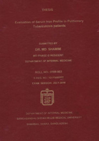 Image of Evaluation of Serum Iron Profile in Pulmonary Tuberculosis patients