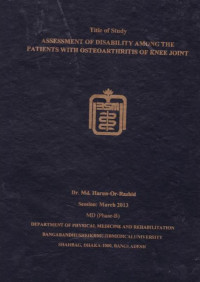 Image of ASSESSMENT OF DISABILITY AMONG THE PATIENTS WITH OSTEOARTHRITIS OF KNEE JOINT