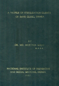 Image of A Profile of Sterilization Clients of BAVS Clinic, Dhaka