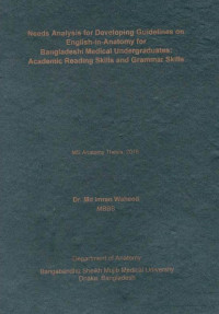 Image of Needs Analysis for Developing Guidelines on English-in-Anatomy for Bangladeshi Medical Undergraduates: Academic Reading Skills and Grammar Skills