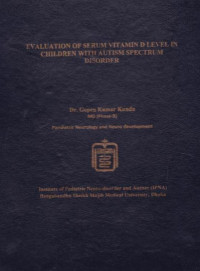 Image of EVALUATION OF SERUM VITAMIN D LEVEL IN CHILDREN WITH AUTISM SPECTRUM DISORDER