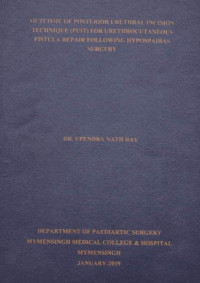 Image of OUTCOME OF POSTERIOR URETHRAL INCISION TECHNIQUE (PUIT) FOR URETHROCUTANEOUS FISTULA REPAIR FOLLOWING HYPOSPADIAS SURGERY