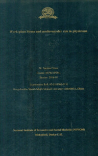 Image of Work-place Stress and cardiovascular risk in physician
