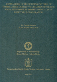 Image of Comparison of Prescribing pattern of hospitalized under five children suffering from pneumonia in two different level hospitals of Bangladesh