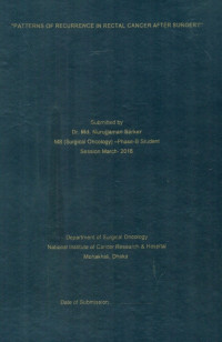 Image of Pattern of recurrence in rectal cancer after surgery