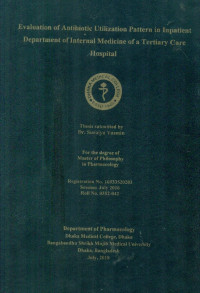 Image of Evaluation of antibiotic utilization pattern in inpatient department of internal medicine of a tertiary care hospital