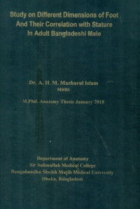 Image of Study on Different Dimensions of Foot And Their Correlation With Stature In Adult Bangladeshi Male
