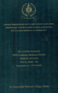 Image of Characteristics of Multidrug Resistance (MDR) Pulmonary Tuberculosis Cases in a Selected Specialized Hospital City