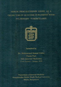 Image of Serum Procalcitionin Level as  A Predictor of Outcome in Patients with Pulmonary Tuberculosis