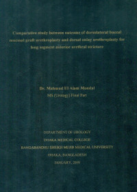 Image of Comparative Study Between Outcome of Dorsolateral Buccal Mucosal Graft Urethroplasty and dorsal onlay Urethroplasty  for Long Segment Anterior Urethral Stricture