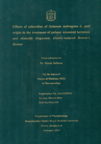 Image of Effects of Solasodine of Solanum Melongena L. Peel Origin in the Treatment of Palmar Arsenical Keratosis  and Clinically Diagnosed,  Arsenic-Induced Bowen's Disease