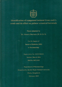 Image of Indentification of compound isolated from cock's comb and its effect on palmar arsenical keratosis