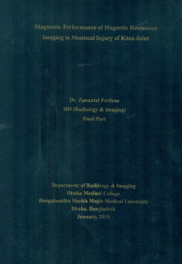 Image of Diagnostic performance of magnetic resonance imaging in meniscal injury of knee joint