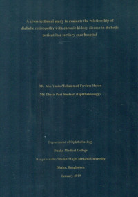 Image of A Cross Sectional Study  to Evaluate the Relationship of  Diabetic Retinpathy with Chronic Kidney Disease  in Diabetic Patient in a Tertiary Care Hospital