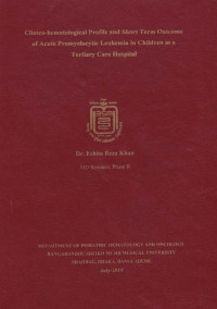Image of Clinico-Hematological Profile and Short Trem Outcome of Acute Promyelocytic Leukemia in Children in a Tertiary Care Hospitalo