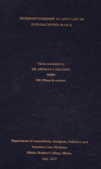 Image of Dexmedetomidine as Adjuvant in Subarachnoid Block