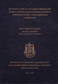 Image of Diagnostic Efficacy of Clinico-Sonographic Findings for Diagnosis of Female Factors in Subfertile Women: Comparison with Laparoscopy