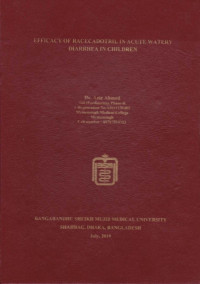 Image of Efficacy of Racecadotril in Acute Watery Diarrhea in Children