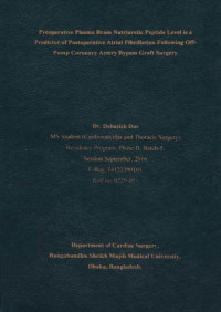 Image of Preoperative Plasma Brain Natriuretic Peptide Level is a Predictor of Postoperative Atrial Fibrillation Following off-Pump Coronary Artery Bypass Graft Surgery