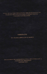 Image of Study of Factors Influencing the Development of Diabetes Mellitus Subjects with Chronic Calcific Pancreatitis