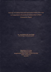 Image of Outcome of Urethral Stent and Suprapubic Urinary Diversion in Comparison to Perurethral Catheter Alone in Distal Hypospadias Repair