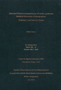 Image of Selected Clinical Competencies of Under-Graduate Medical Education of Bangladesh Teacher's and Interns' Views