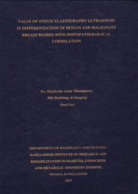 Image of Value of Starain Elastography Ultrasound in Differentiation of Benign and Malignant Breast Masses with Histopatholgical Correlation