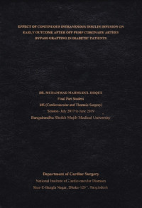 Image of Effect of Continuous Intravenous Insulin Infusion on Early Outcome After Off Pump Coronary Artery Bypass Grafting in Diabetic Patients