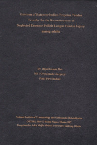Image of Outcome of Extensor Indicis Proprius Tendon Transfer for the Reconstruction of Neglected Extensor Pollicis Longus Tendon Injury Among Adults