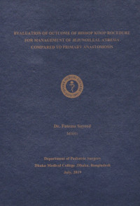 Image of Evaluation of Outcome of Bishop Koop Recedure for Management of Jejunoileal Atresia Compared to Primary Anastomosis