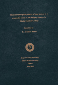 Image of Histomorphological Pattern of Lung Lesions in a Sequential Series of 200 Autopsy Samples in Dhaka Medical College