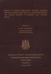 Image of Relation of Systemic  Inflammatory Response  Syndrome (SIRS) and Pediatric E Stage Liver  Disease (PELD) Score with  Hospital Outcome of Paediatric Liver Cirrhosis Patients