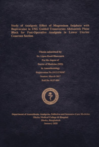 Image of Study of Analgesic Effect of Magnesium Sulphate with Bupivacaine in USG Guided Transversus Abdominis Plane Block for Post-Operative Analgesia in Lower Uterine Cesarean Section