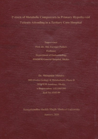 Image of Pattern of Metabolic Components in Primary Hypothyroid Patients Attending in a Tertiary Care Hospital