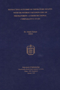 Image of Refractive Outcome of Premature Infants with or Without Retinopathy of Prematurity- A Cross Sectional Comparative Study
