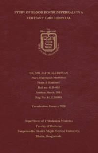 Image of Study of Blood Donor Deferrals in a Tertiary Care Hospital