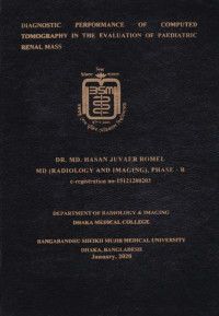 Image of Diagnostic Performance of Computed Tomography in the Evaluation of Paediatric Renal Mass