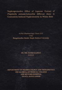 Image of Nephroprotective Effect of Aqueous Extract of Pimpinella Anisum (Aniseed)  in Different Doese in Gentamicin Induced Nephrotoxicity in Wistar Rats