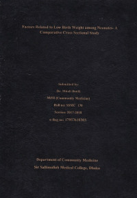 Image of Factors Related to Low Birth Weight Among Neonates-A Comparative Cross Sectional Study